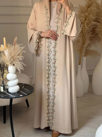 Elegant Beige Abaya Islamic Modest Fashion