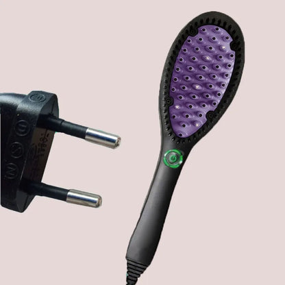 Hair Straightener Brush Ceramic Fast Straightening