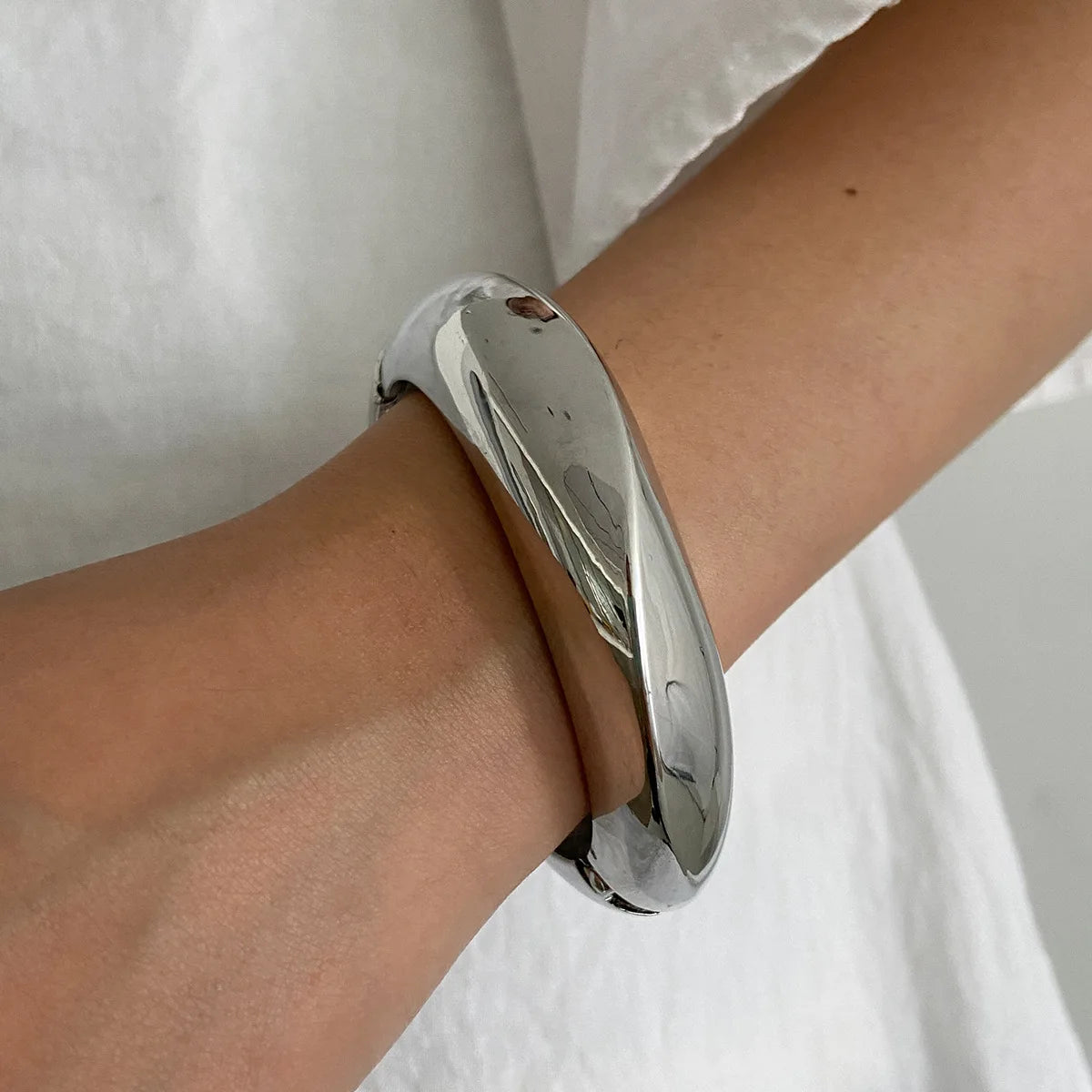 Boho Light Blue Acrylic Resin Chunky Bangles Geometric  Bracelet