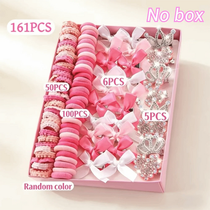 Bow High Elastic Hair Accessories Set No Hurt Hair Colorful Girls Hair Bands