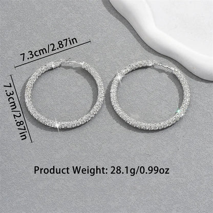 Big Full Crystal Circle Hoop Earrings