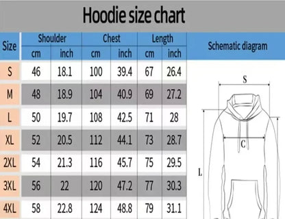 Plus-size Hooded Gothic Angel and Demon Pattern Fleece Oversized Streetwear