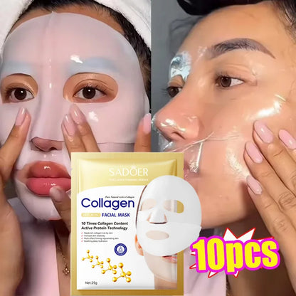 Mascarilla facial antiarrugas de colágeno