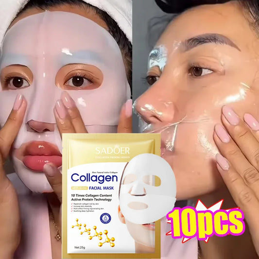 Mascarilla facial antiarrugas de colágeno