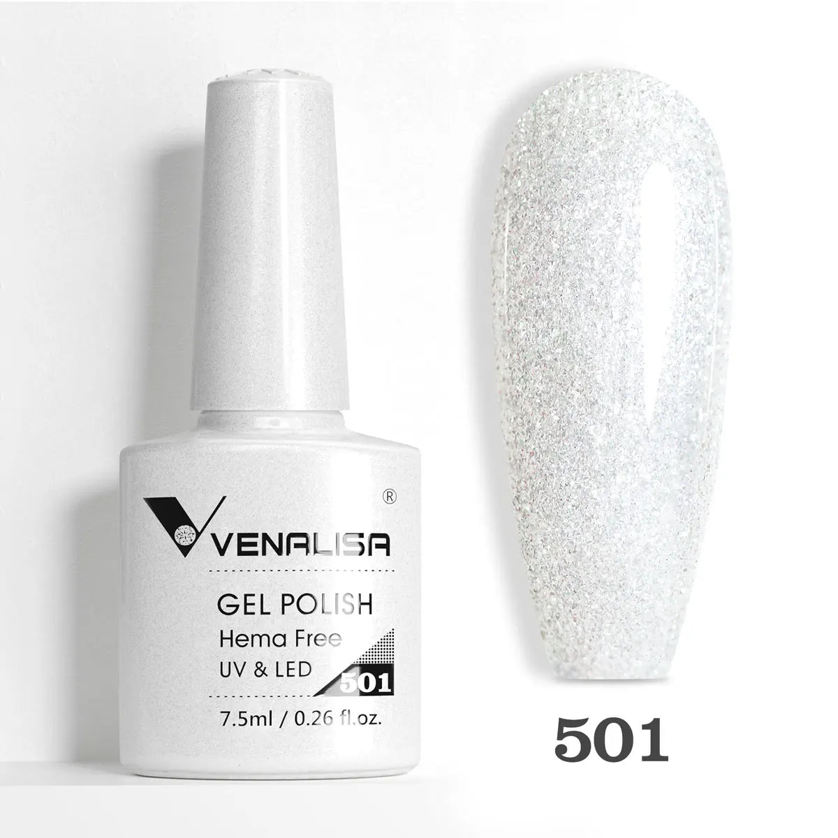 Glitter LED French Nail Polish