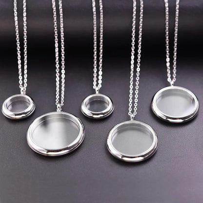 Twist Locket Pendant Photo Floating Charm Necklace
