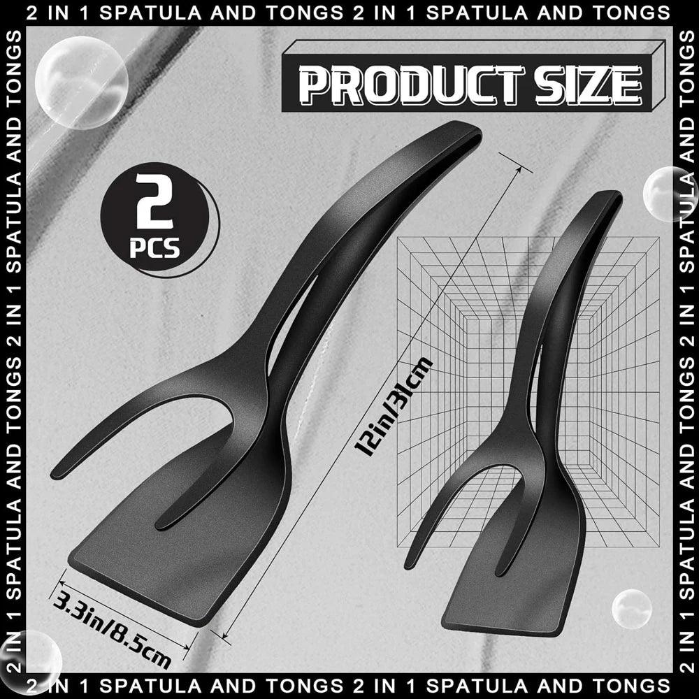 2 in 1 Grip Flip Spatula Clamp Egg Pancake
