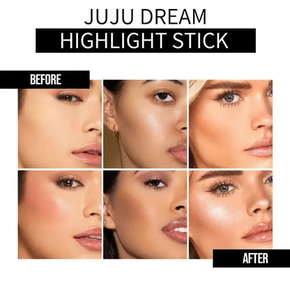 Glowy Highlighter Stick Shimmer Finish Waterproof, Long-Lasting, Easy Blend, Multi-Look, Face & Eye Contour, Skin-Friendly