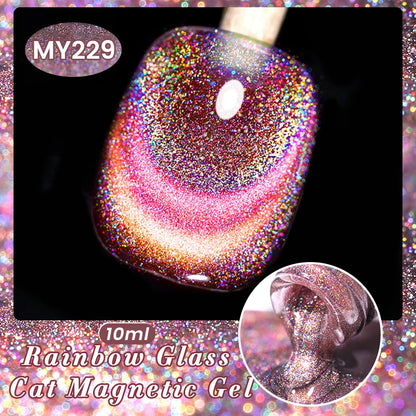 Sparkling Glass Bead Cat Magnetic Gel Nail Polish