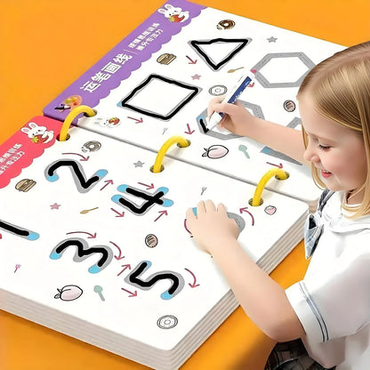 All-in-One Magic Tracing Coloring Book Reusable Pen Control Workbook