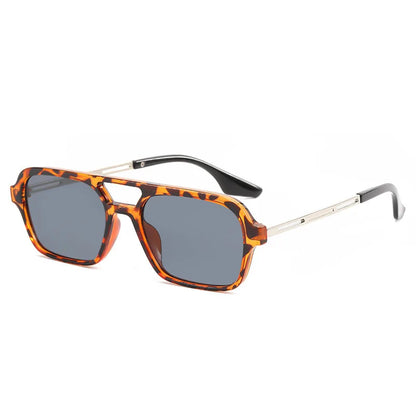 Square Small Frame Double Beam Sunglasses