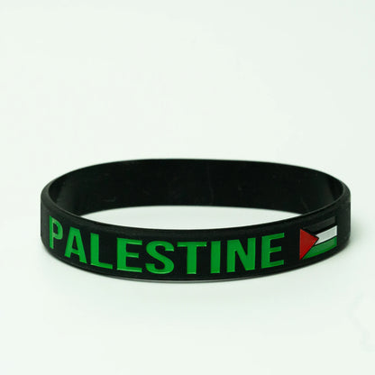 2pcs Palestine Flag Wristband Silicone Rubber Band