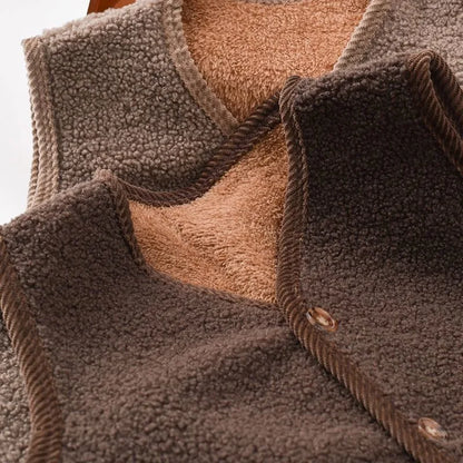 Fleece Thickened Lamb Wool Waistcoat Plus Size Sleeveless Jacket Vest