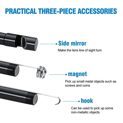 5.5mm lens USB Endoscope Borescope Inspection Camera with 6 LED Lights for Type C Devices