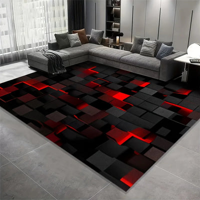 3D Visual Geometry Art Carpet Soft Flannel Rug