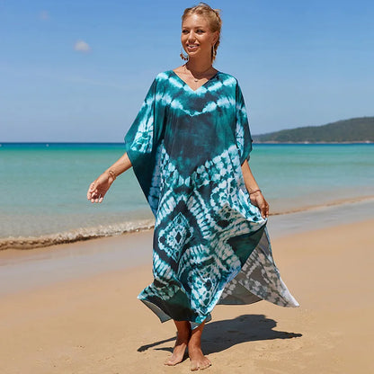 Swimsuit Kaftans Beach Cover Ups Colorful Outfits Dress