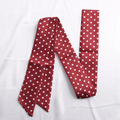 Narrow Long Scarf Polka Dot Tie Bag Ribbon Headband Choker