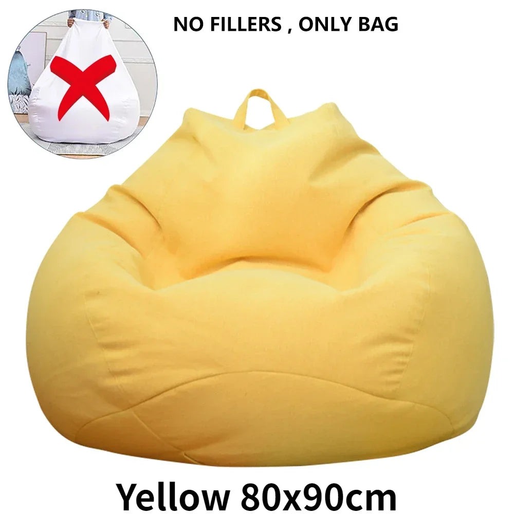 Large Bean Bag Chair Sofa Cover Without Filler Lazy Corner Seat