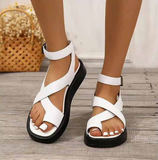 Leather Casual Comfortable Thick-sole Roman Sandals