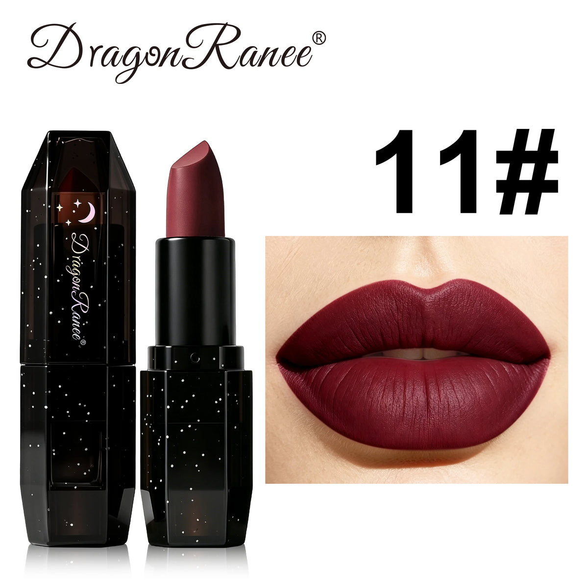 Matte Dark Purple Green Lipstick Waterproof White Black Velvet Lip Stick