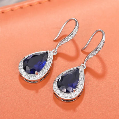 925 Sterling Silver Drop Cubic Zirconia Earring