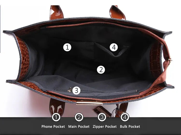 DANA Crocodile Tote Bags A