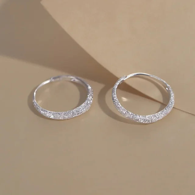 DANA 925 Silver Needle Circle Hoop Earring