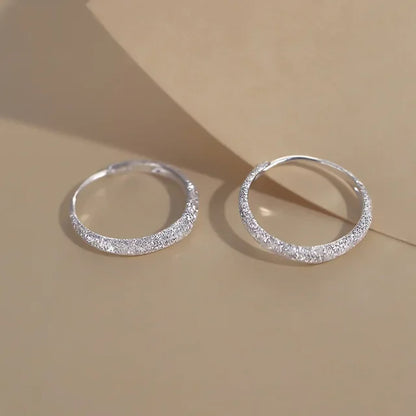 DANA 925 Silver Needle Circle Hoop Earring
