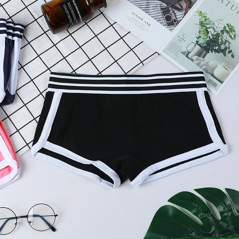 Low-Waist Boxer Boyshort Panties Single Piece Intimate Lingerie