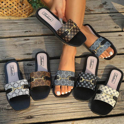 Casual Roman Style Flat Slippers
