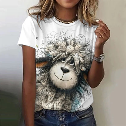 3D Rabbit Short Sleeves Casual Oversize T-Shirts