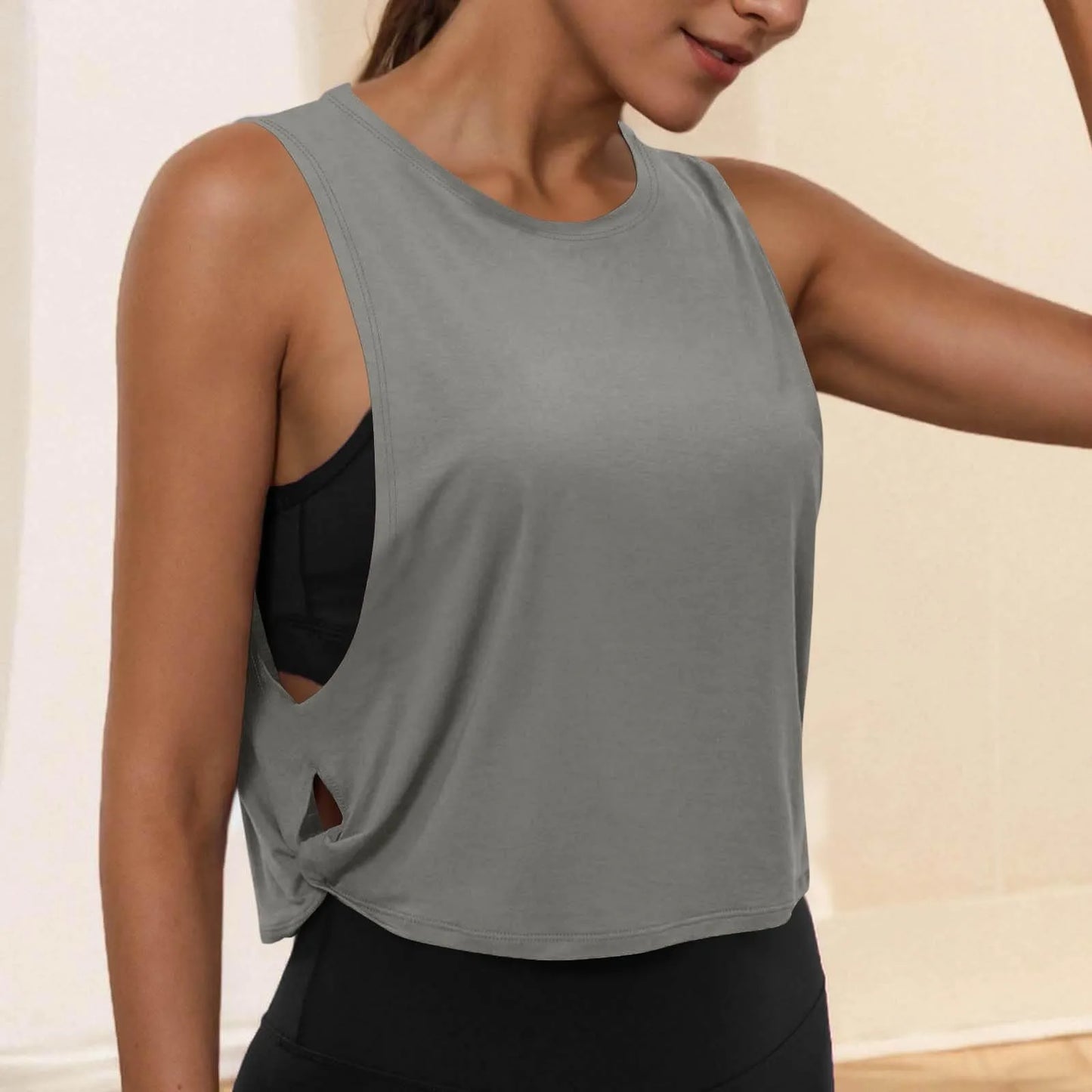 Sleeveless Yoga Tops Athletic Vest Workout Cool T-Shirt