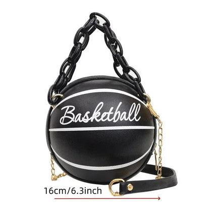 Leather Chain Basketball Bag