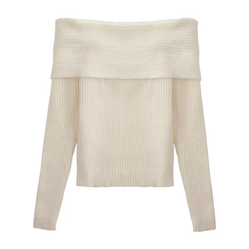 Off Shoulder Long Sleeve Casual Sexy Pullover