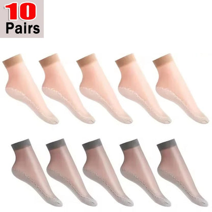 1/5/10pairs Lace Ultrathin Silk Socks