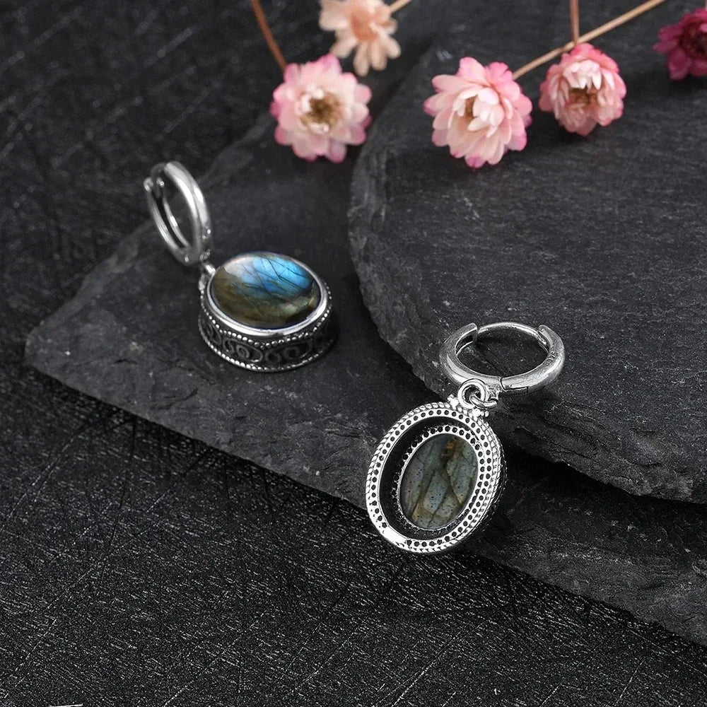 925 Sterling Silver Natural Labradorite Earrings