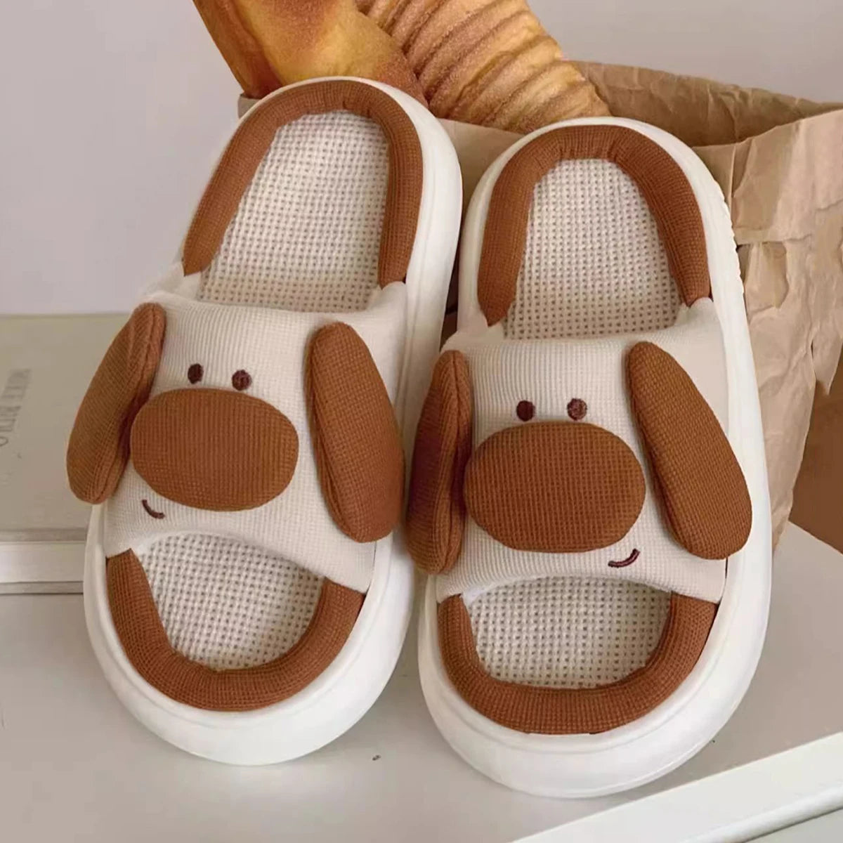 Cute Cartoon Lovely Animals Bedroom Cotton Home Indoor Thick Sole Slippers