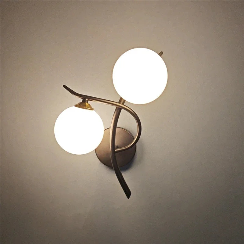 Nordic Modern Iron Wall Lamps LED Bedroom Bed Lamp Learning Corridor