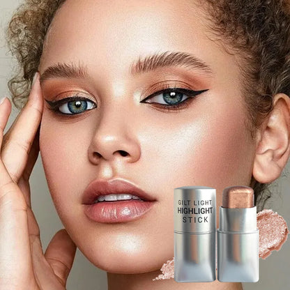 Glowy Highlighter Stick Shimmer Finish Waterproof, Long-Lasting, Easy Blend, Multi-Look, Face & Eye Contour, Skin-Friendly
