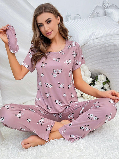 Short sleeve love pattern casual pyjamas