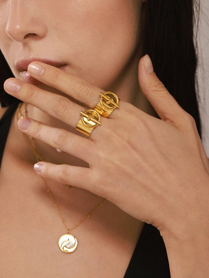 DANA 18K Gold Plated Punk Open Ring