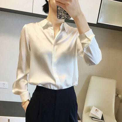 Satin Casual Long Sleeve Elegant Shirts