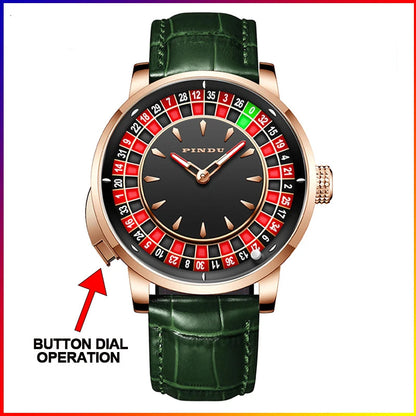 Russian Roulette Game 46MM Mechanical Sapphire Mirror Diamond Dial Watch