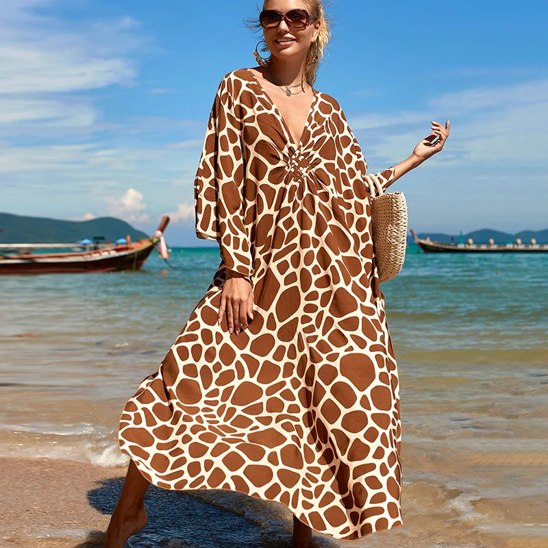 Kaftan Swimsuit Cover Up Oversized Long Beach Dress