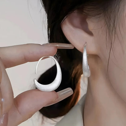 925 Sterling Silver Frosting Hoop Earrings