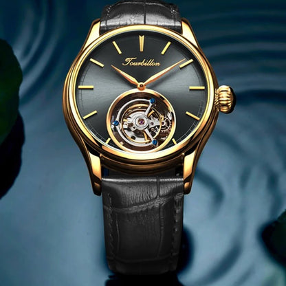 Real Tourbillon Mechanical Automatic Mechanical Sapphire Glass Stainless Steel Wristwatch