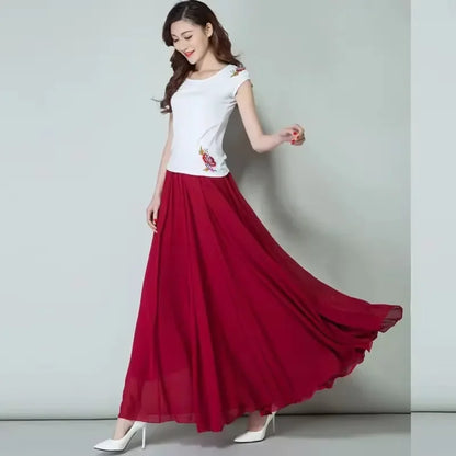 Chiffon Dance High Waist Long Skirts
