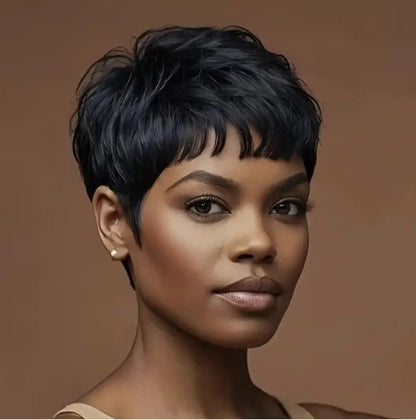 Short black Pixie cut wig