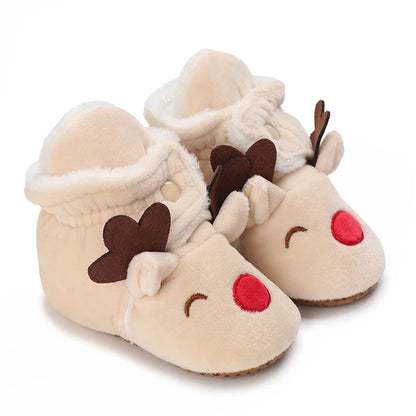 Winter Newborn Boys and Girls Cute Cartoon Cotton with Soft Sole and Warm Boots