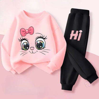 Long Sleeved Hoodies for Girls Spring Pullover Long Pant Sets